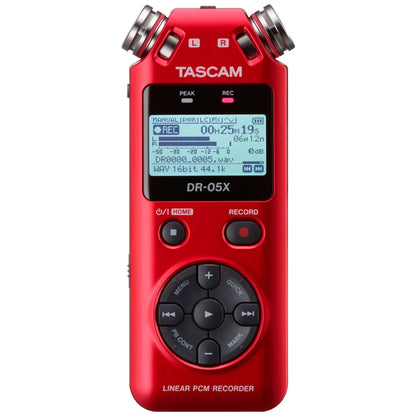 Tascam DR-05XP 2-Channel 32-Bit Float Portable Audio Recorder - Red