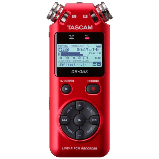 Tascam DR-05XP 2-Channel 32-Bit Float Portable Audio Recorder - Red