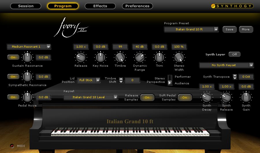 Synthogy Ivory 2 Grand Pianos Software