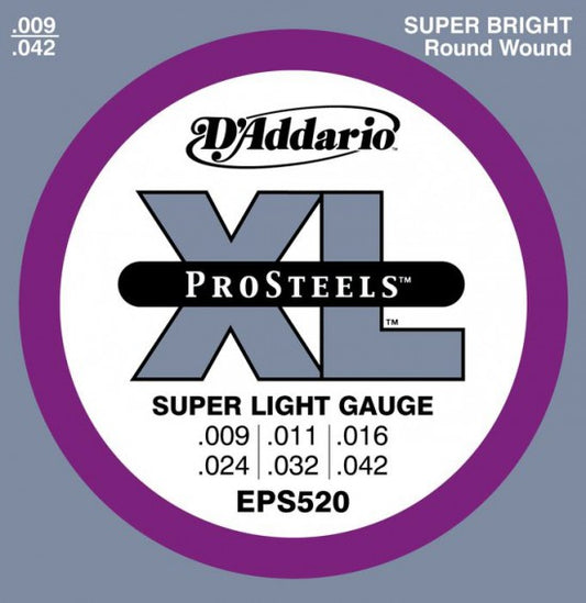D'Addario EPS520 ProSteels Super Light Electric Guitar Strings
