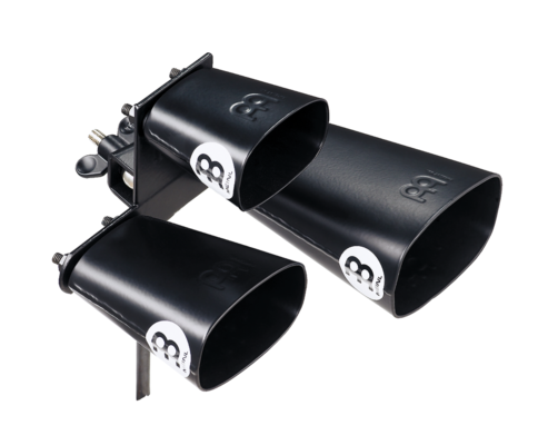 Meinl Black Powder Coated Triple Cowbell with 2.5", 3.5", and 5