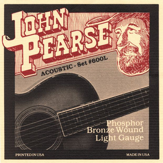 John Pearse 600L Light Strings Phosphor Bronze Wound