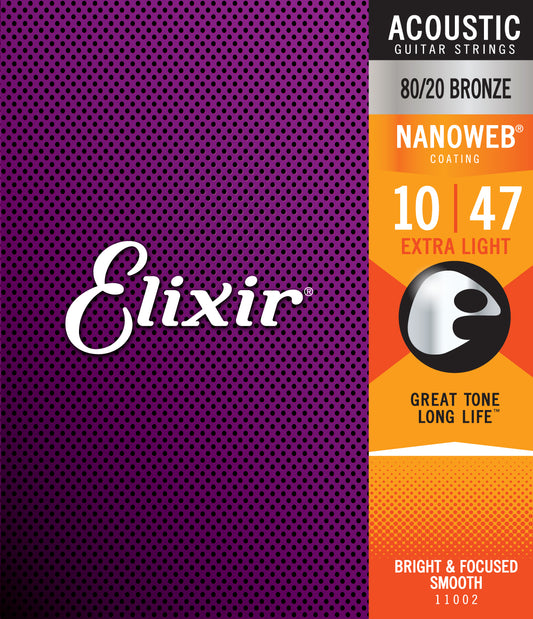 Elixir 11102 Nanoweb 80/20 Bronze Acoustic Strings