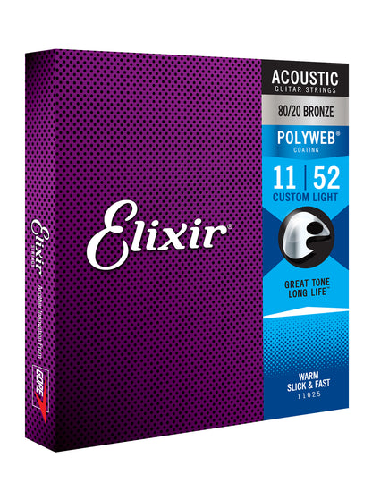 Elixir 11025 Polyweb 80/20 Bronze Acoustic Strings