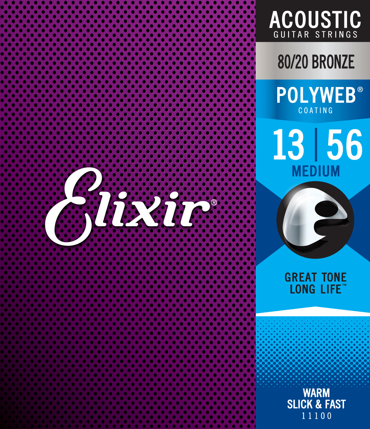 Elixir 11100 Polyweb 80/20 Bronze Acoustic Strings