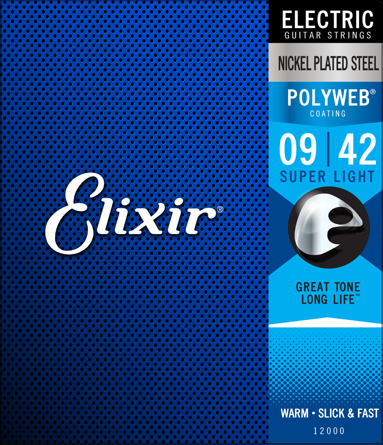 Elixir 12000 Super Light 09-42 Polyweb Nickel Plated Electric Guitar Strings