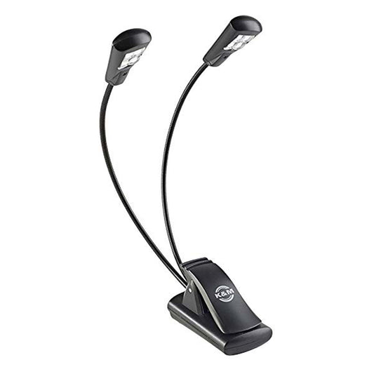 K&M Music 12246 Stand LIGHT-DUAL Head-4 LED Flexlight