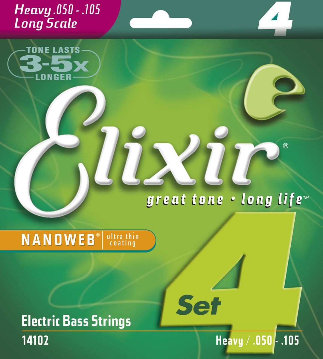Elixir 14102 Nanoweb Electric 4-String Bass Heavy, Long Scale