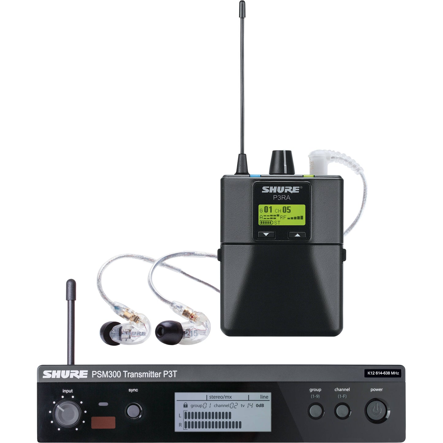 Shure P3TRA215CL Wireless In-Ear Monitor System - J13 Frequency