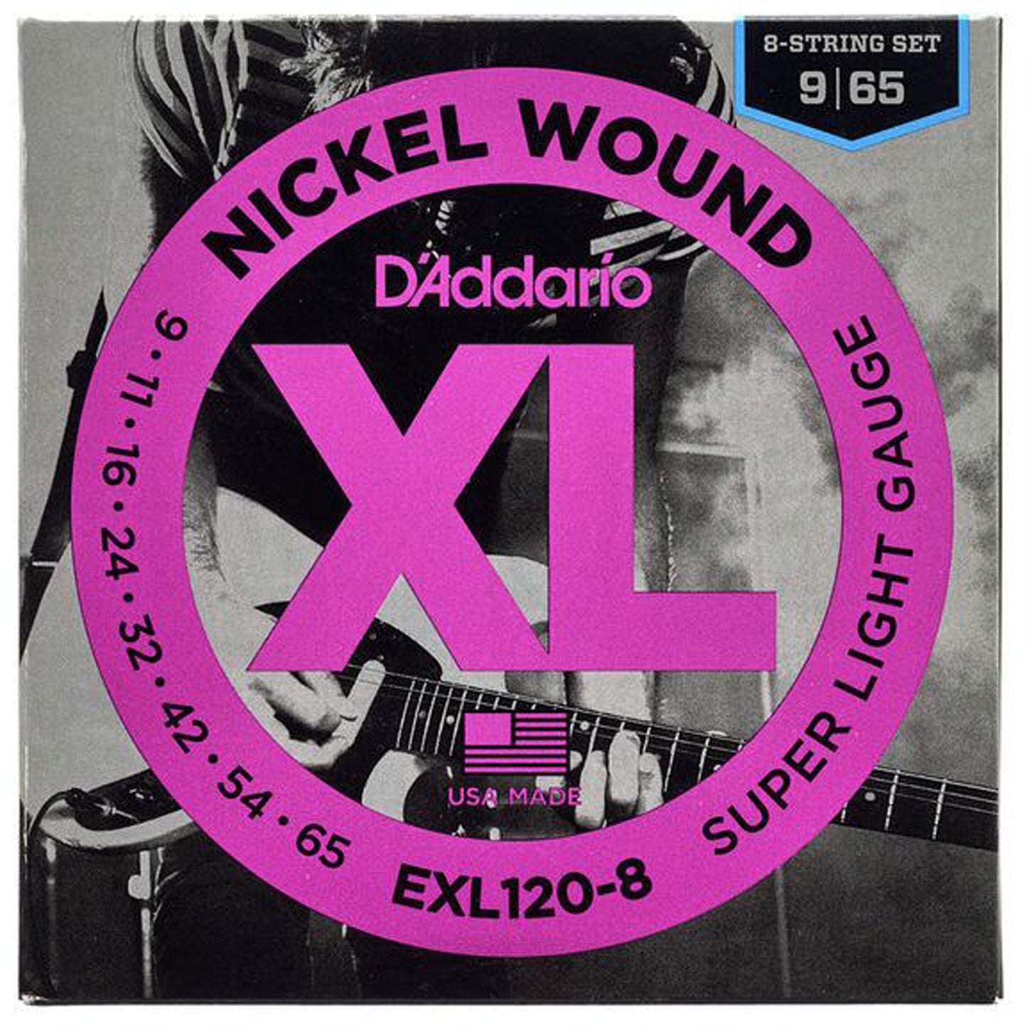 D’Addario EXL1208 Super Light 8-String Electric Guitar Strings 09-65