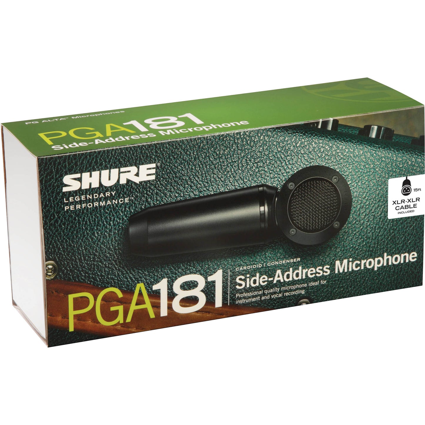 Shure PGA181-XLR Side-address cardioid Condenser Microphone w/ 15' XLR-XLR Cable