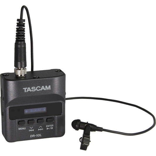 TASCAM DR-10L Micro Portable Audio Recorder with Lavalier Microphone - Black