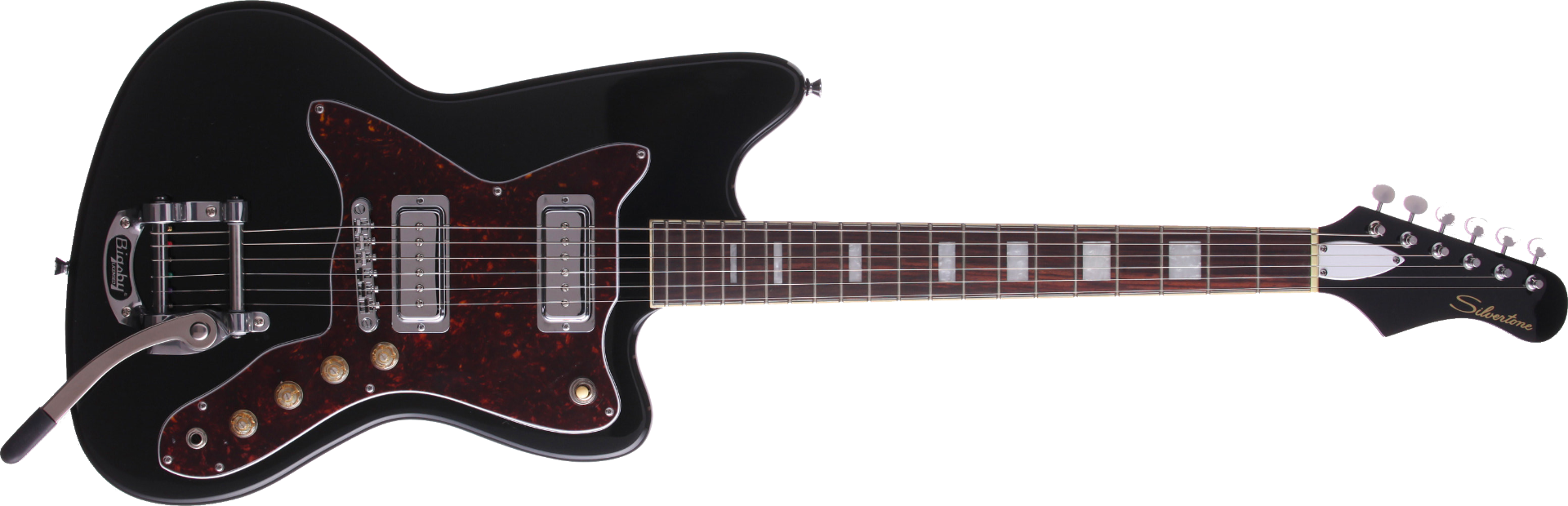 Silvertone Classic 1478 Black Electric Guitar with Bigsby Alto Music