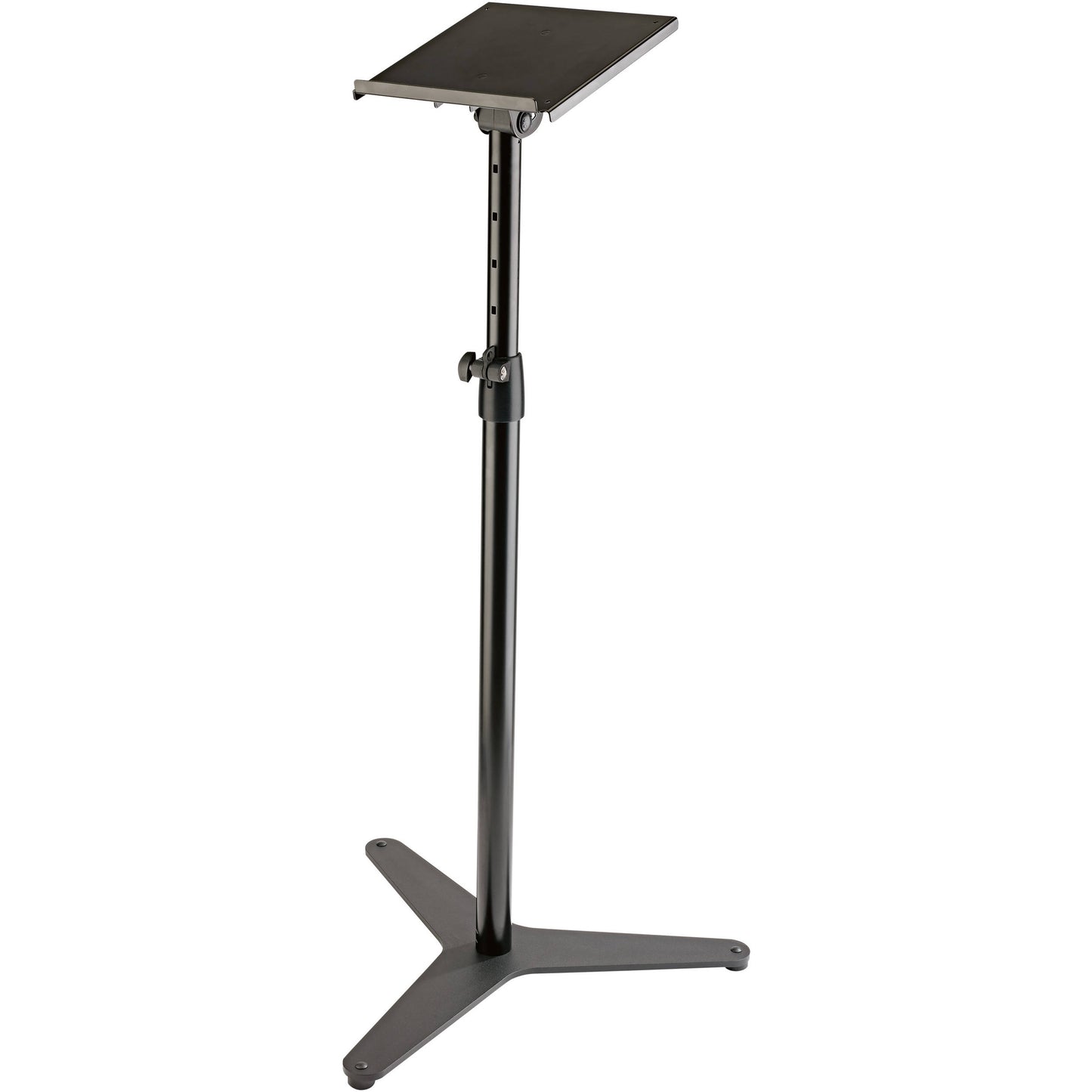 K&M 26754 Topline Monitor Stand with Tiltable Shelf - Black