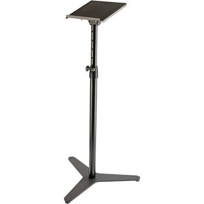 K&M 26754 Topline Monitor Stand with Tiltable Shelf - Black