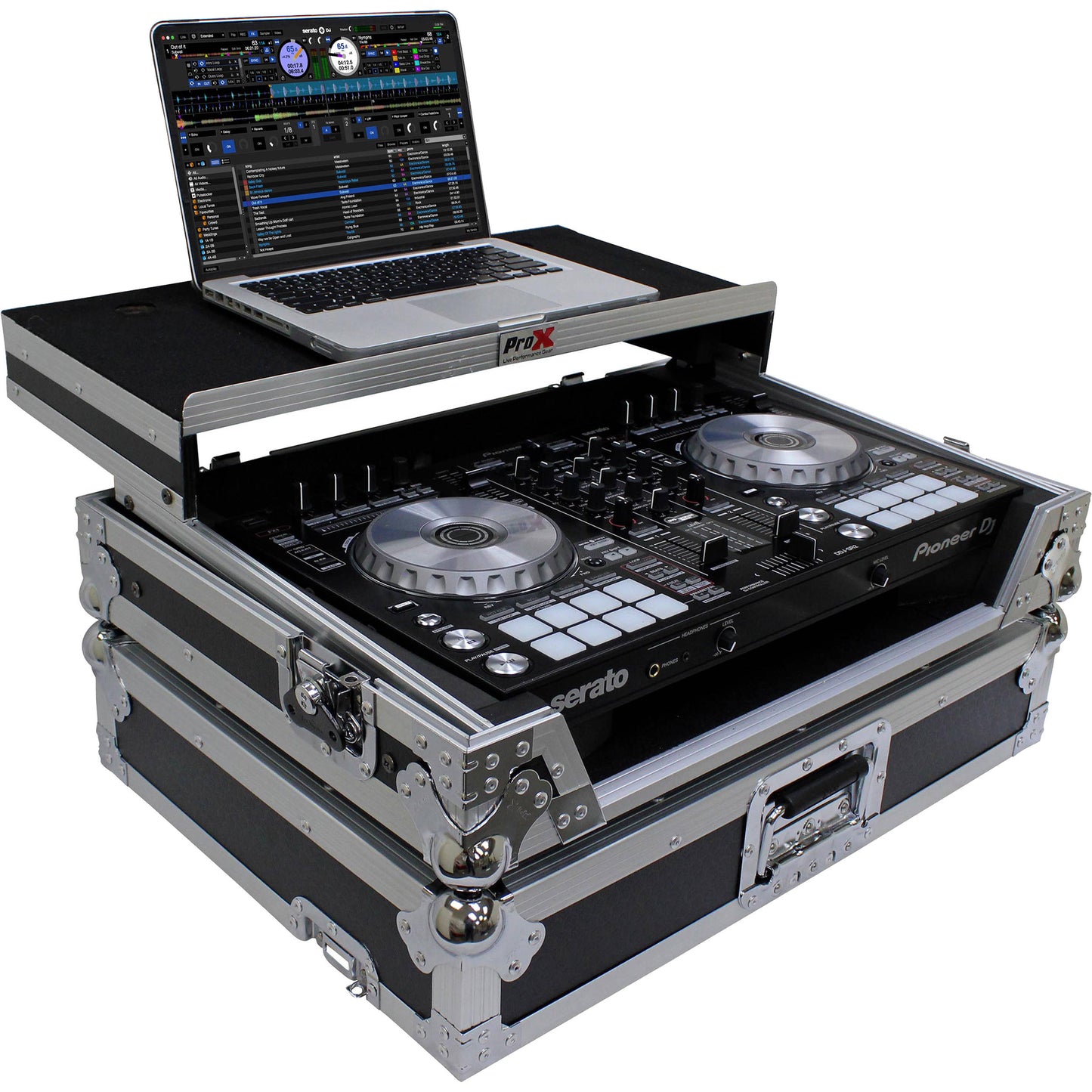 ProX ATA Flight Case For Pioneer DDJ-SR2 DJ Controller with Laptop Shelf and LED