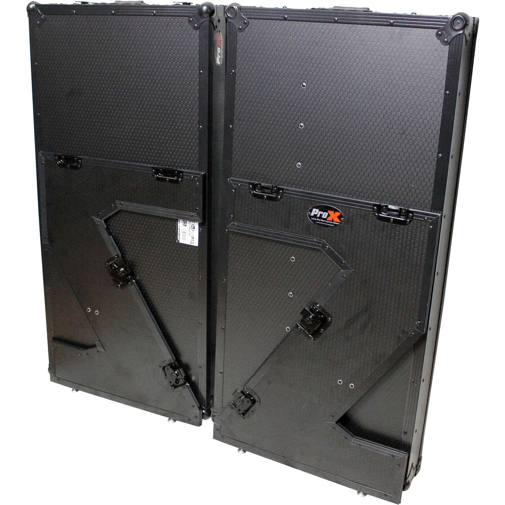 ProX DJ Z-Table MK2 Portable Z-Style DJ Table Flight Case w/Handles & Wheels - Black