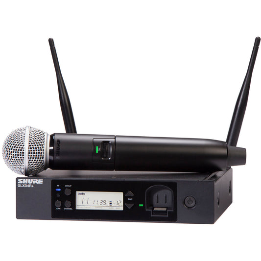 Shure GLXD24R+ Dual-Band Wireless Vocal Rack System with SM58 Mic -Z3