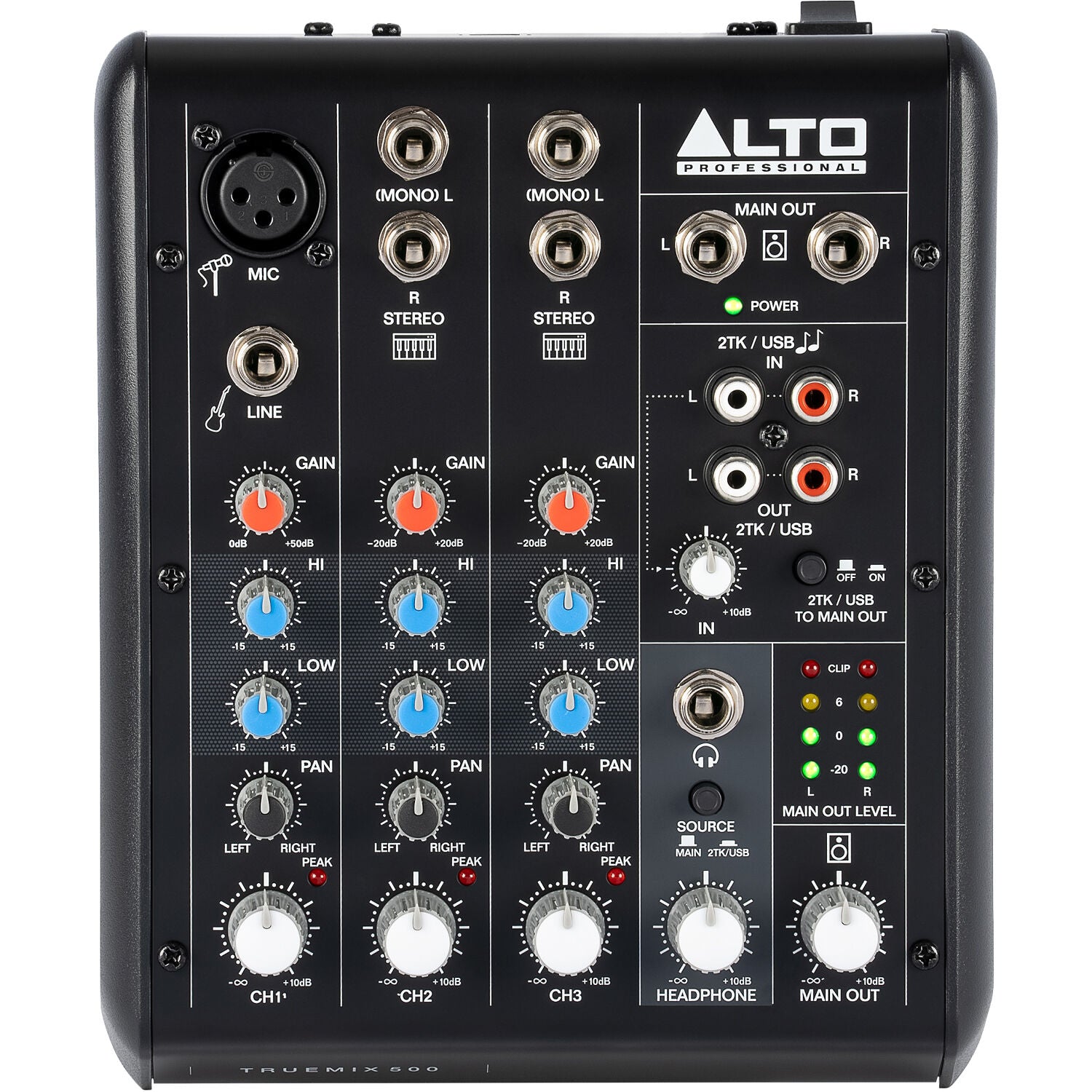 Alto Professional TrueMix 500 Portable 5-Channel Analog Mixer with USB ...