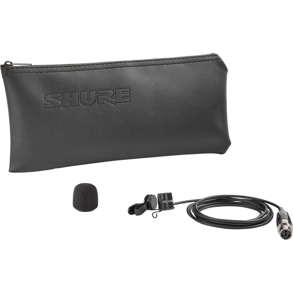 Shure WL183m Omnidirectional Lavalier Microphone with TA4F Connector - Black