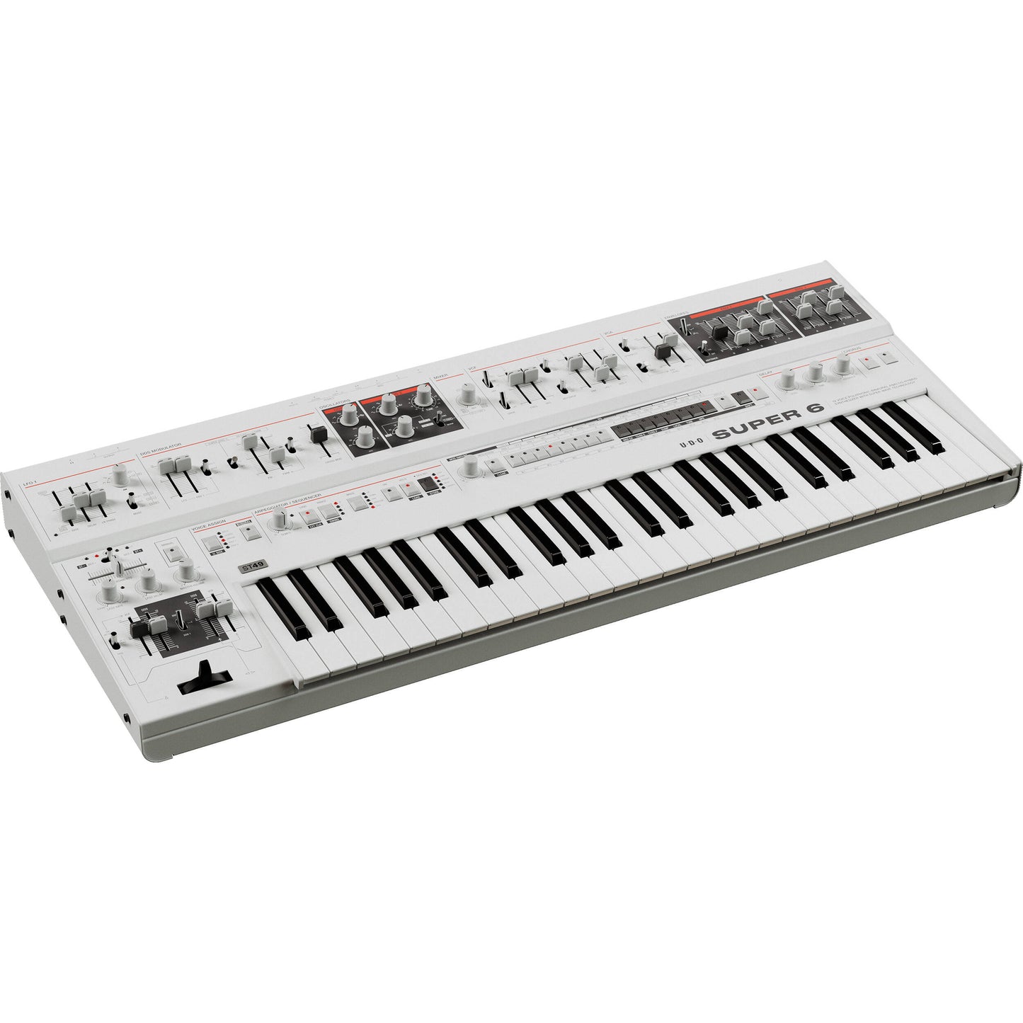 UDO Audio Super 6 ST49 Digital-Analog Hybrid Synthesizer - White