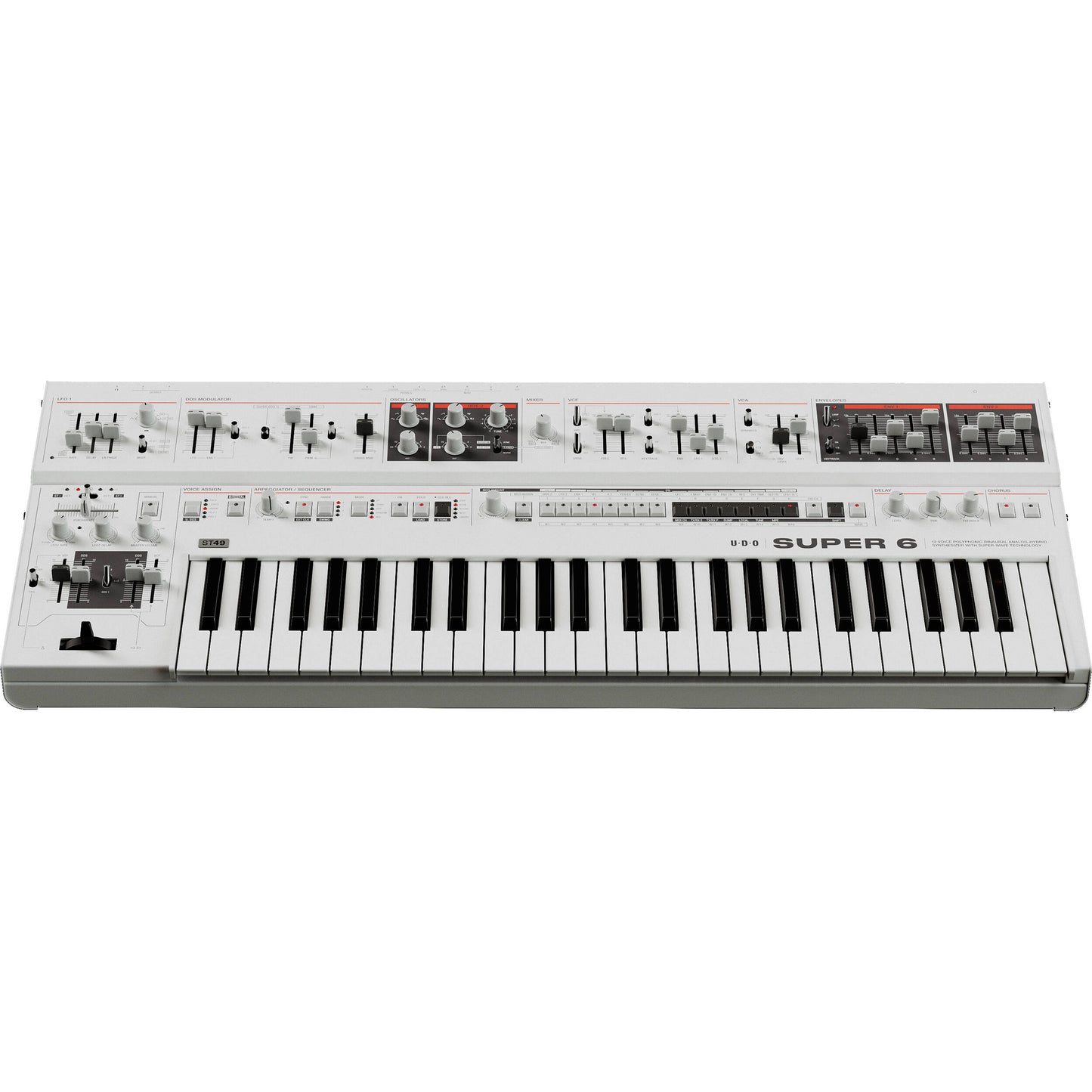 UDO Audio Super 6 ST49 Digital-Analog Hybrid Synthesizer - White