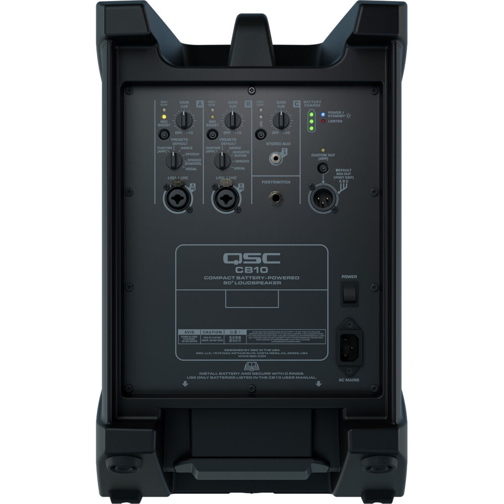 QSC CB10 10-inch Compact Battery-Powered 90° Loudspeaker