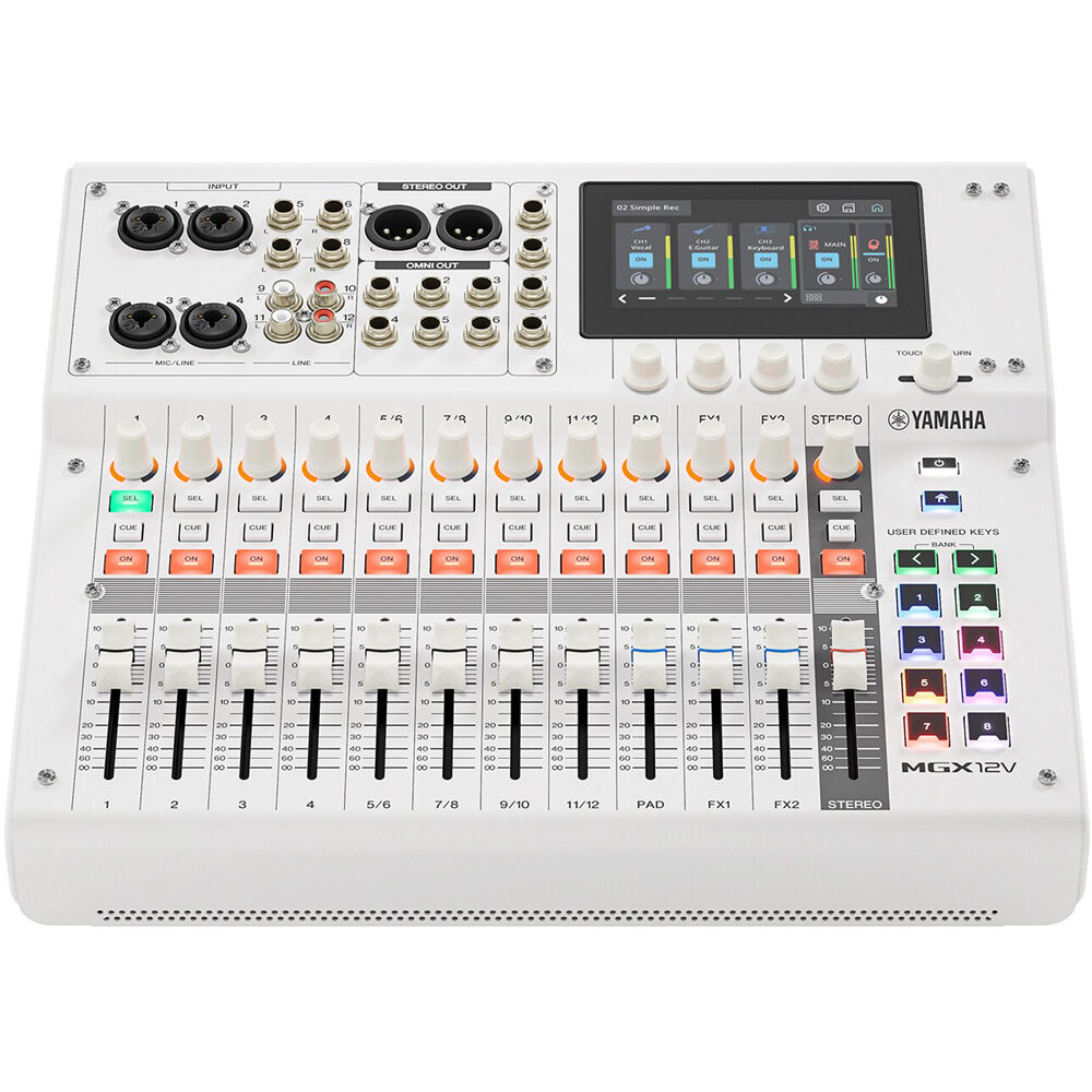 Yamaha MGX12V B 18-Channel Digital Mixing Console w/Audio/Video Interface - White
