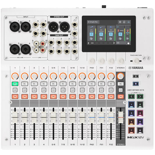 Yamaha MGX12V B 18-Channel Digital Mixing Console with Audio/Video Interface - White