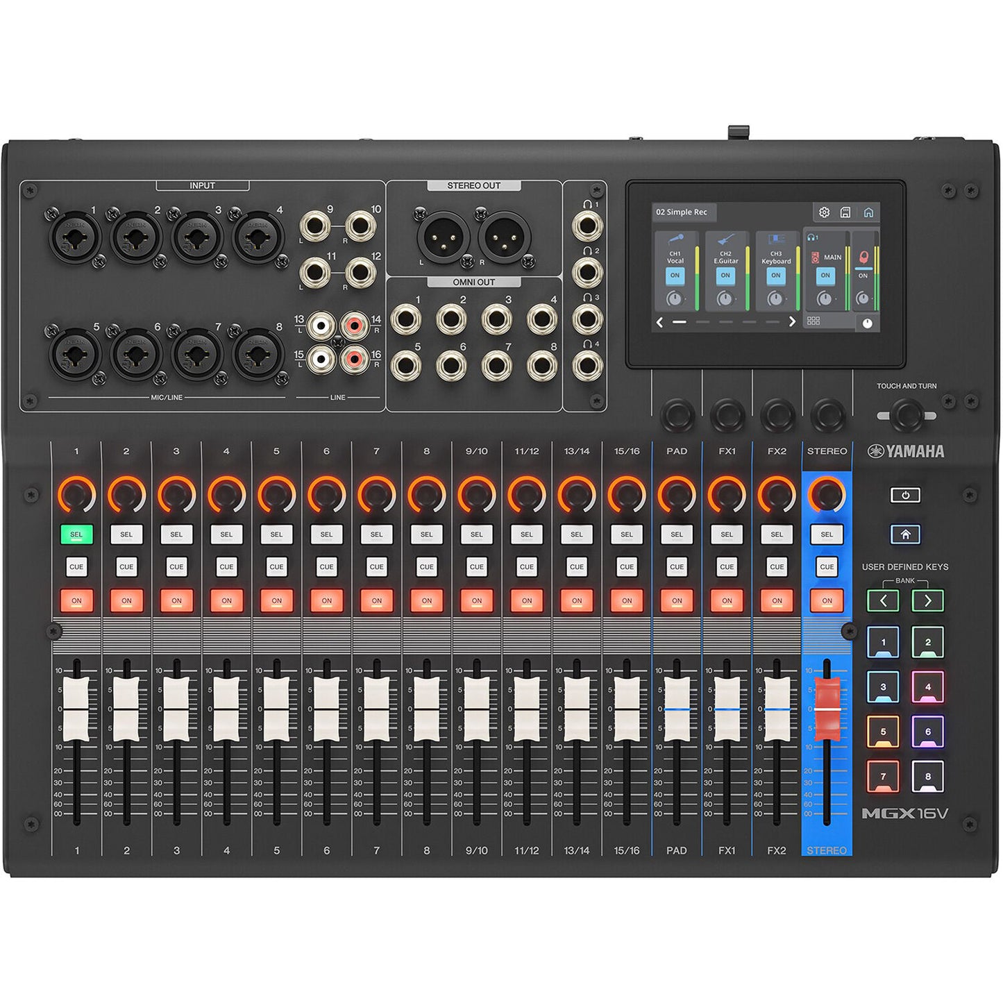 Yamaha MGX16V 22-Channel Digital Mixing Console with Video Interface - Black