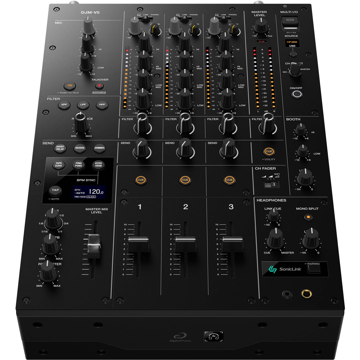 AlphaTheta DJM-V5 3-channel DJ Mixer