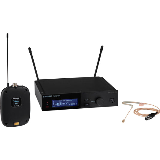 Shure SLXD14+/153T Digital Wireless Earset Headworn Mic System - G57: 470-608 MHz