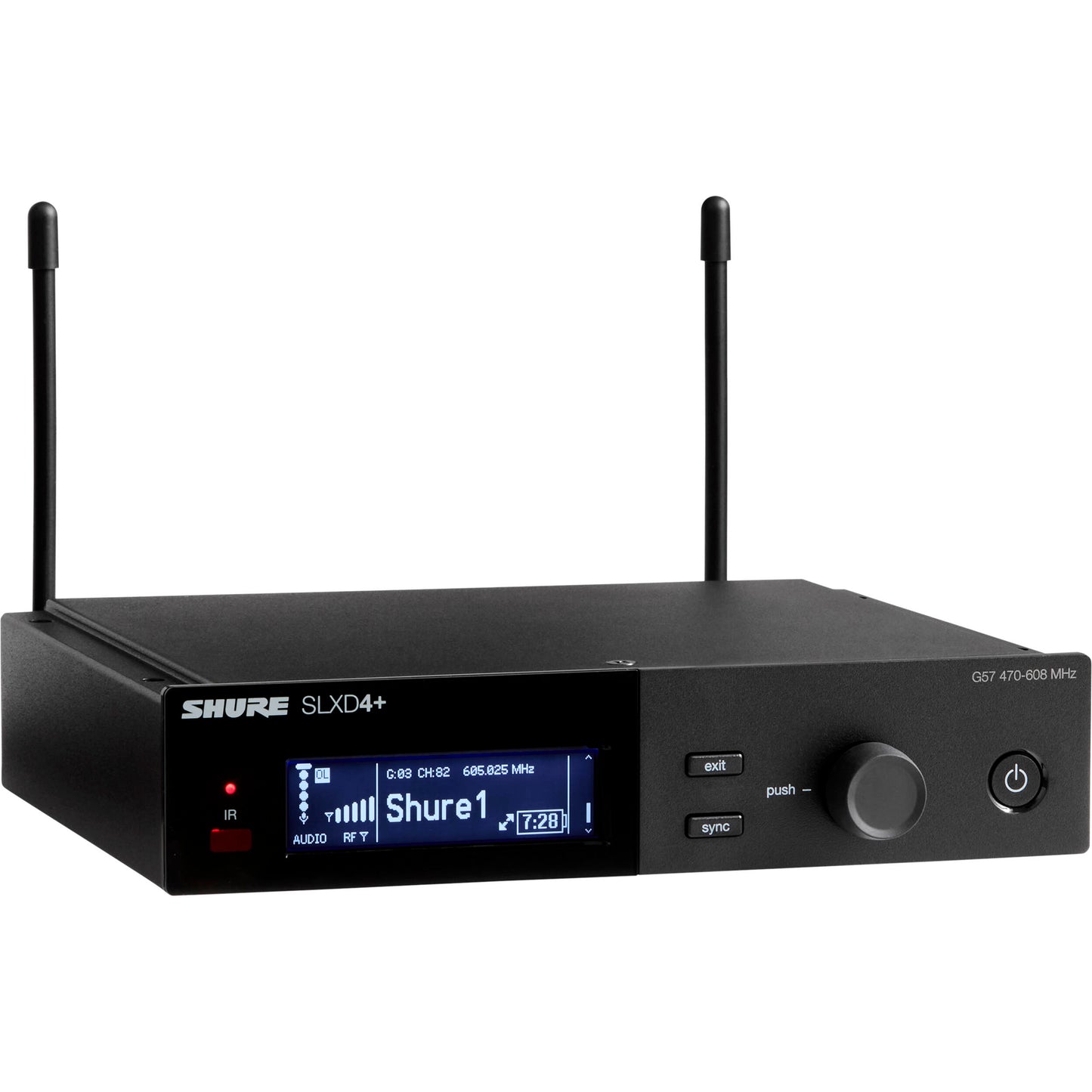 Shure SLXD4+ Digital Wireless Rackmount Receiver - G57: 470 to 608 MHz