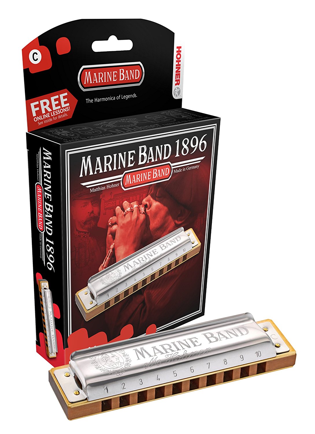 Hohner 1896bx-A Marine Band Harmonica in KEY OF A