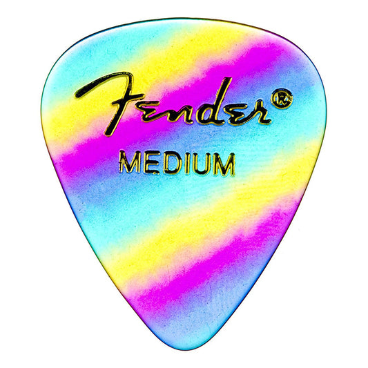 Fender 351 Shape Graphic Picks, Medium, Rainbow, 12 Count