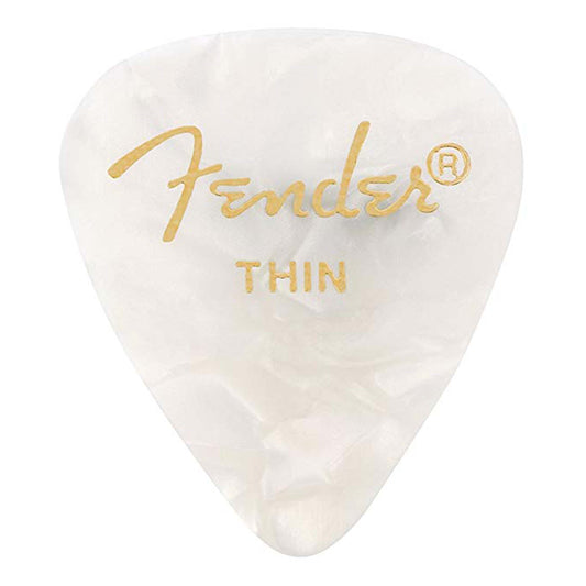 Fender 351 Shape Premium Celluloid Picks - Thin White Moto 12-pack