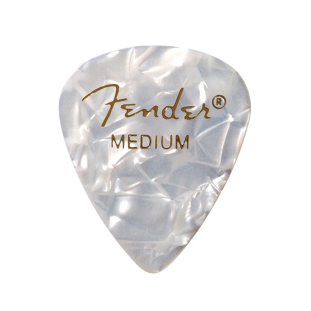 Fender 351 Shape White Moto Medium Guitar Pick - 12-Pack