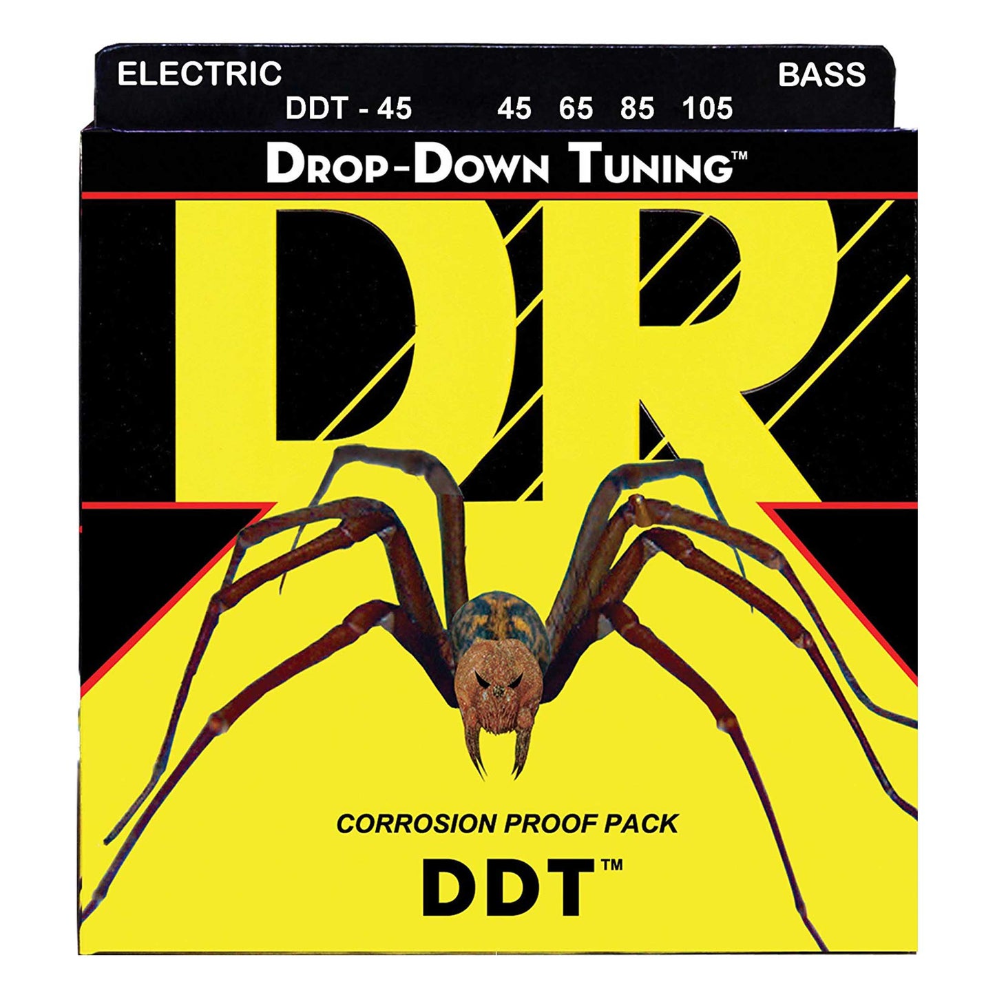 DR Strings DDT-45 Stainless Steel Bass Guitar Strings, Medium