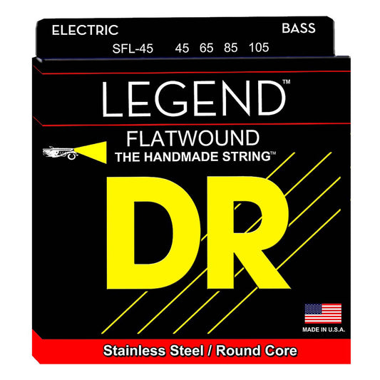 DR Strings Flatwound Stainless Steel Bass Strings Short Scale (45-105)