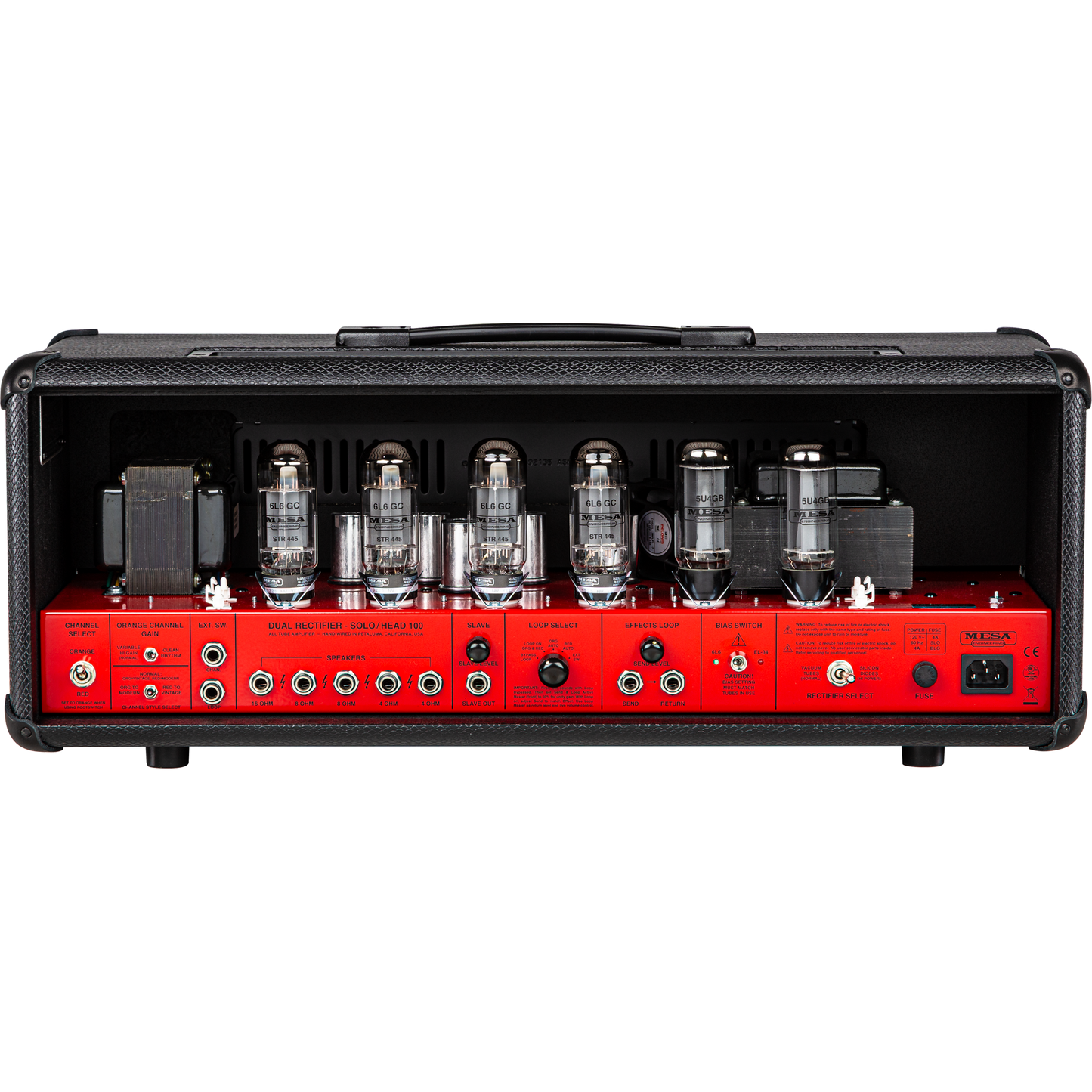 Mesa Boogie Limited Run 90’s Dual Rectifier Head Amplifier - Black Snake Vinyl, Rosso Scuderia Red Chassis