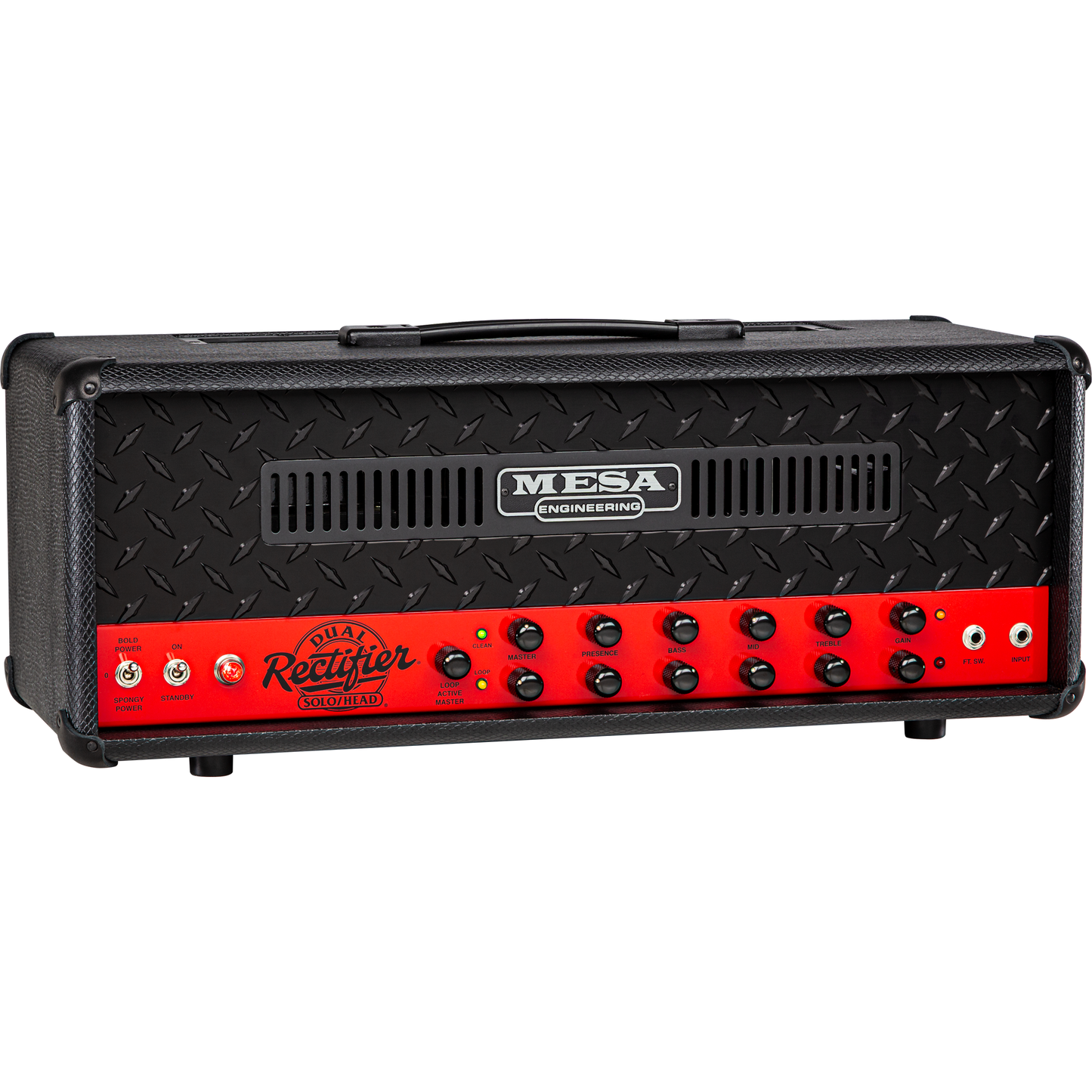 Mesa Boogie Limited Run 90’s Dual Rectifier Head Amplifier - Black Snake Vinyl, Rosso Scuderia Red Chassis