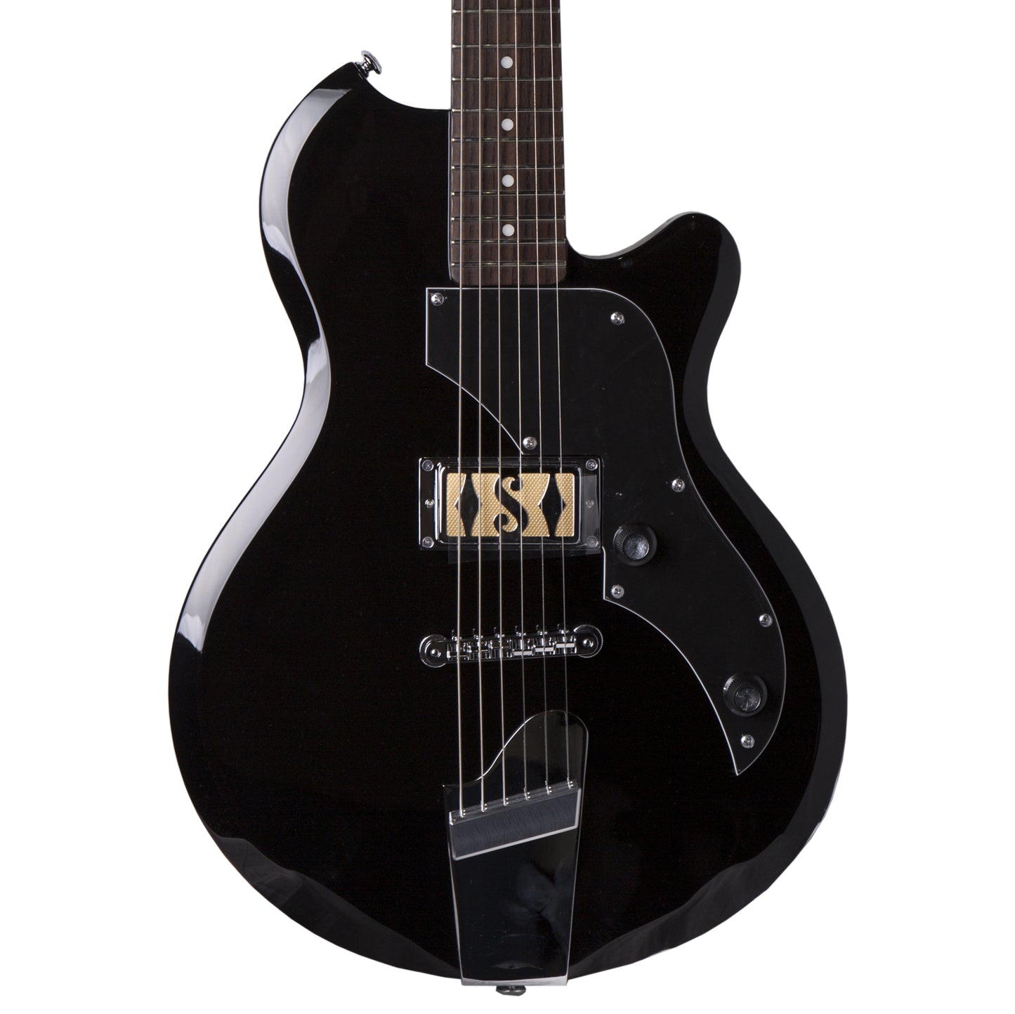 Supro Jamesport Single Pickup Solid Body Electric Guitar in Jet Black
