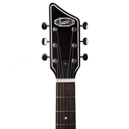 Supro Jamesport Single Pickup Solid Body Electric Guitar in Jet Black