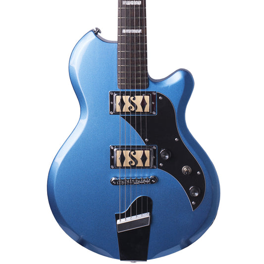 Supro Island Series Westbury Solidbody Electric Guitar in Blue Metallic