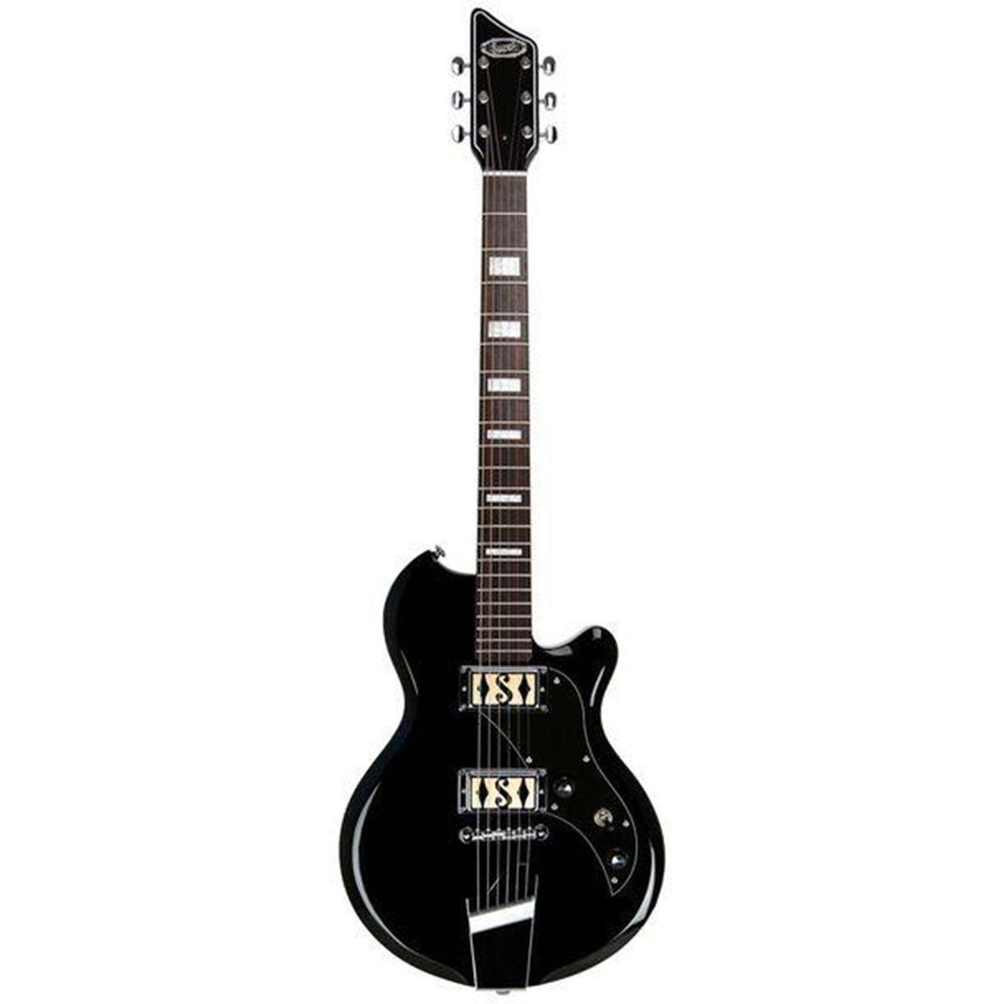 Supro Island Series Westbury Solidbody Electric Guitar in Jet Black with Gig Bag