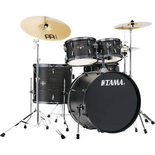 TAMA Imperialstar 5-Piece Drum Kit with Meinl HCS Cymbals - Black Oak Wrap