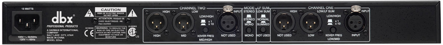 DBX 223XS Stereo 2-Way, Mono 3-Way Crossover