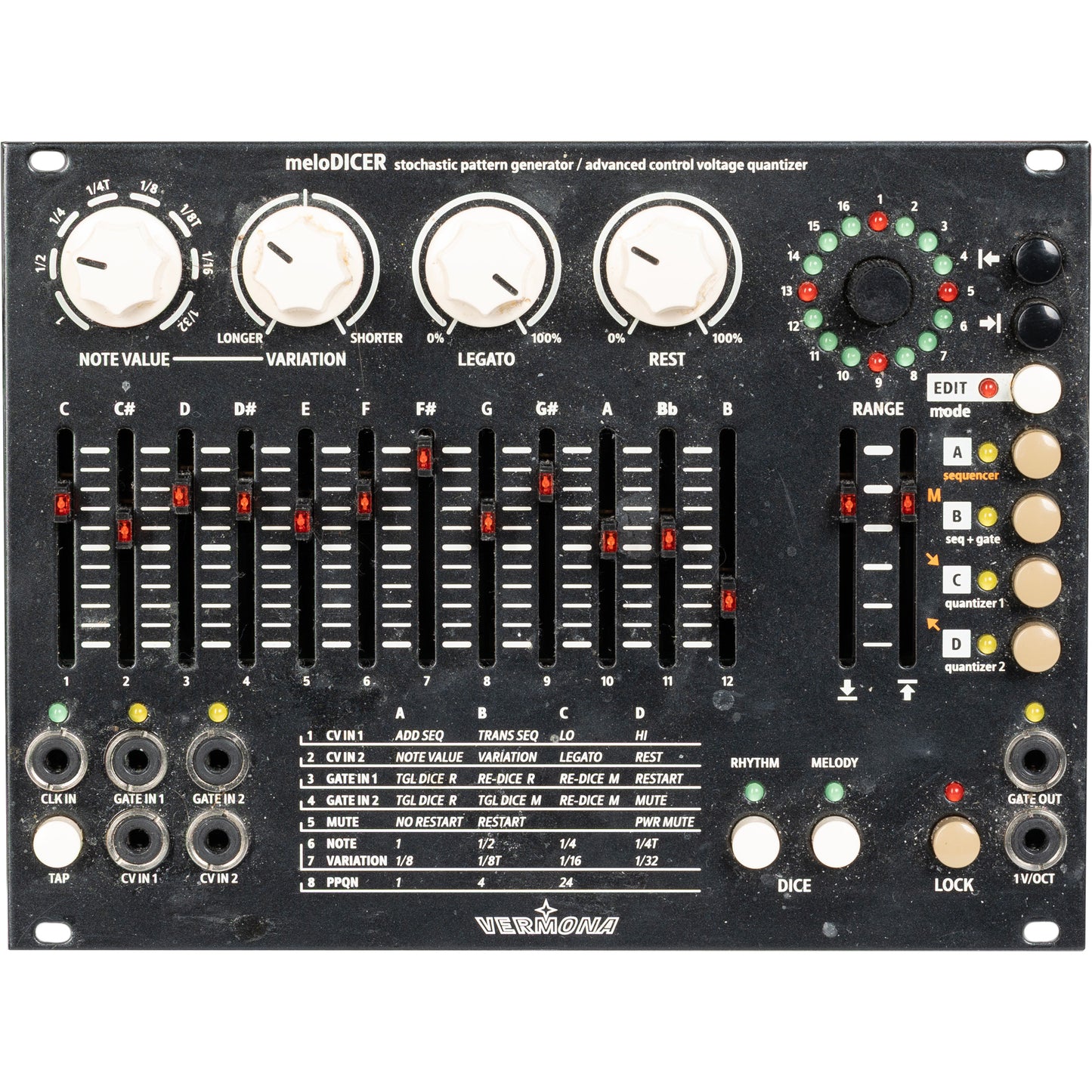 Vermona meloDICER Stochastic Pattern Sequencer Eurorack Module
