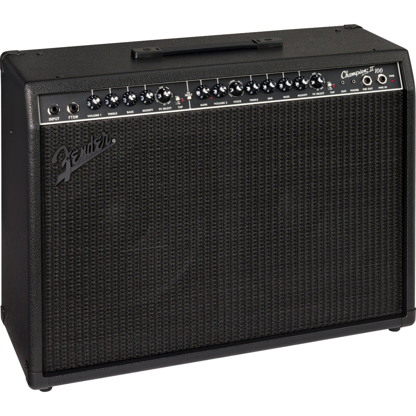 Fender Champion II 100 Blackout 2x12 Guitar Combo Amplifier, 100W