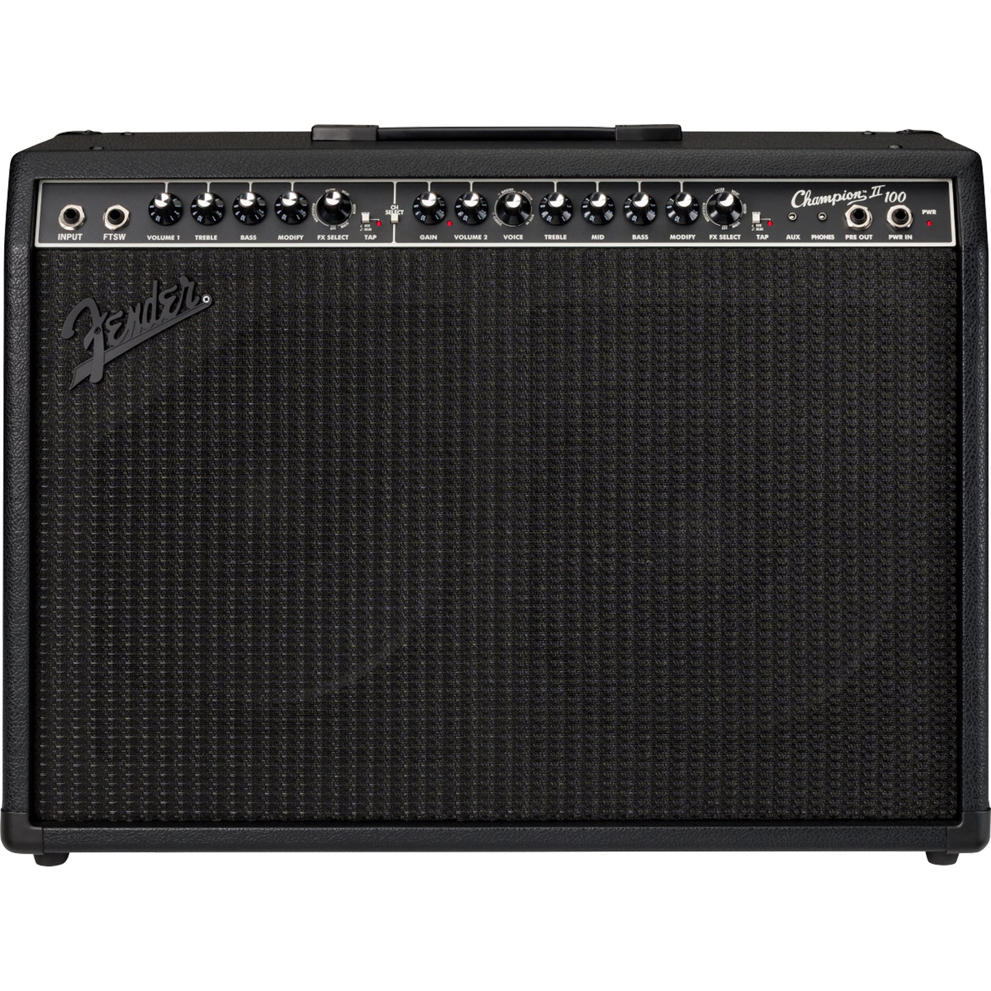 Fender Champion II 100 Blackout 2x12 Guitar Combo Amplifier, 100W